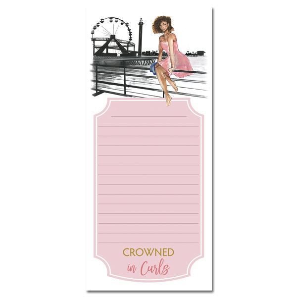 Crowned In Curls Magnetic Notepad