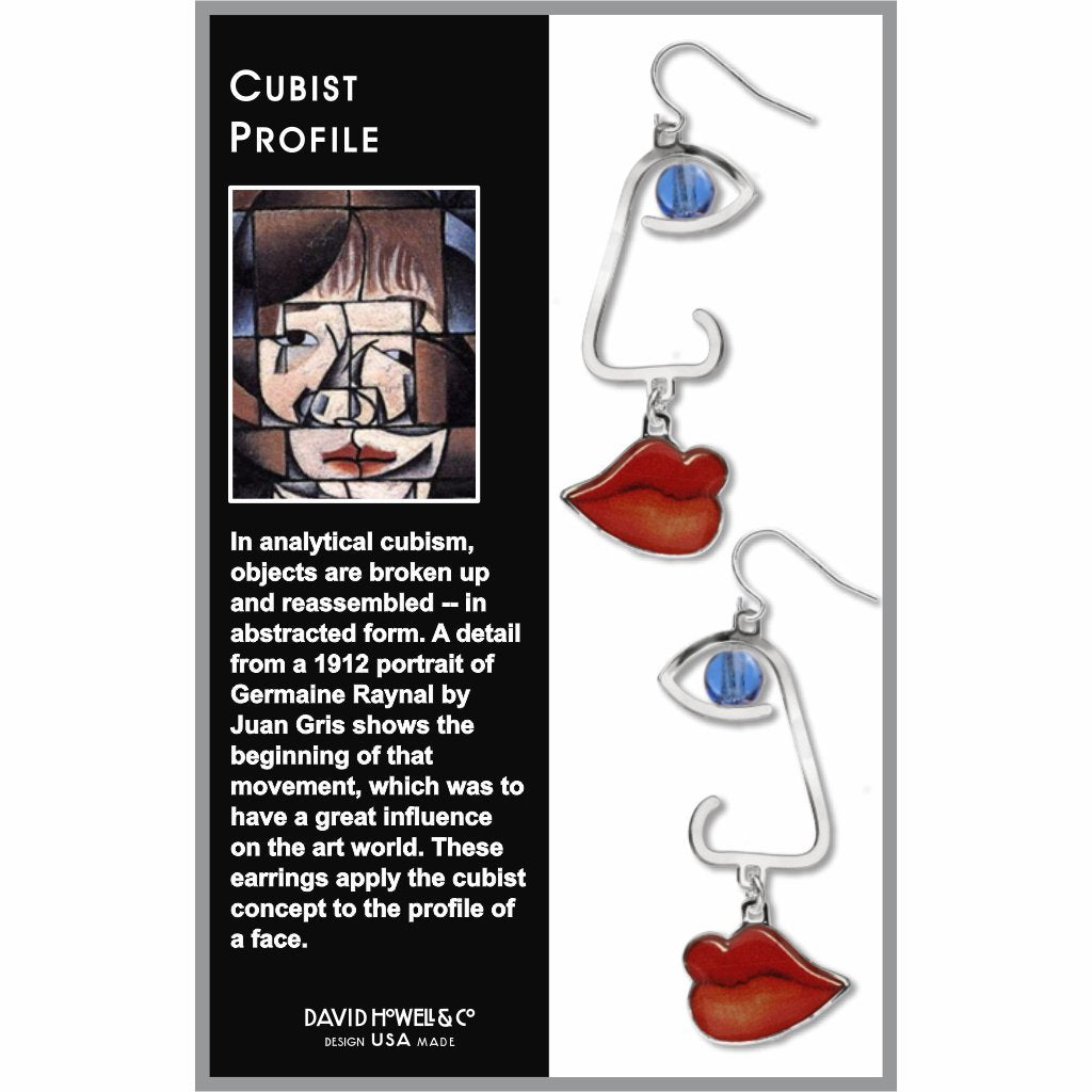 Cubist Profile Sapphire Bead Earrings