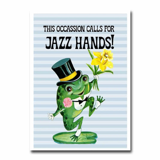 Cute Frog Jazz Hands Greeting Card | 4.5" x 6.25"
