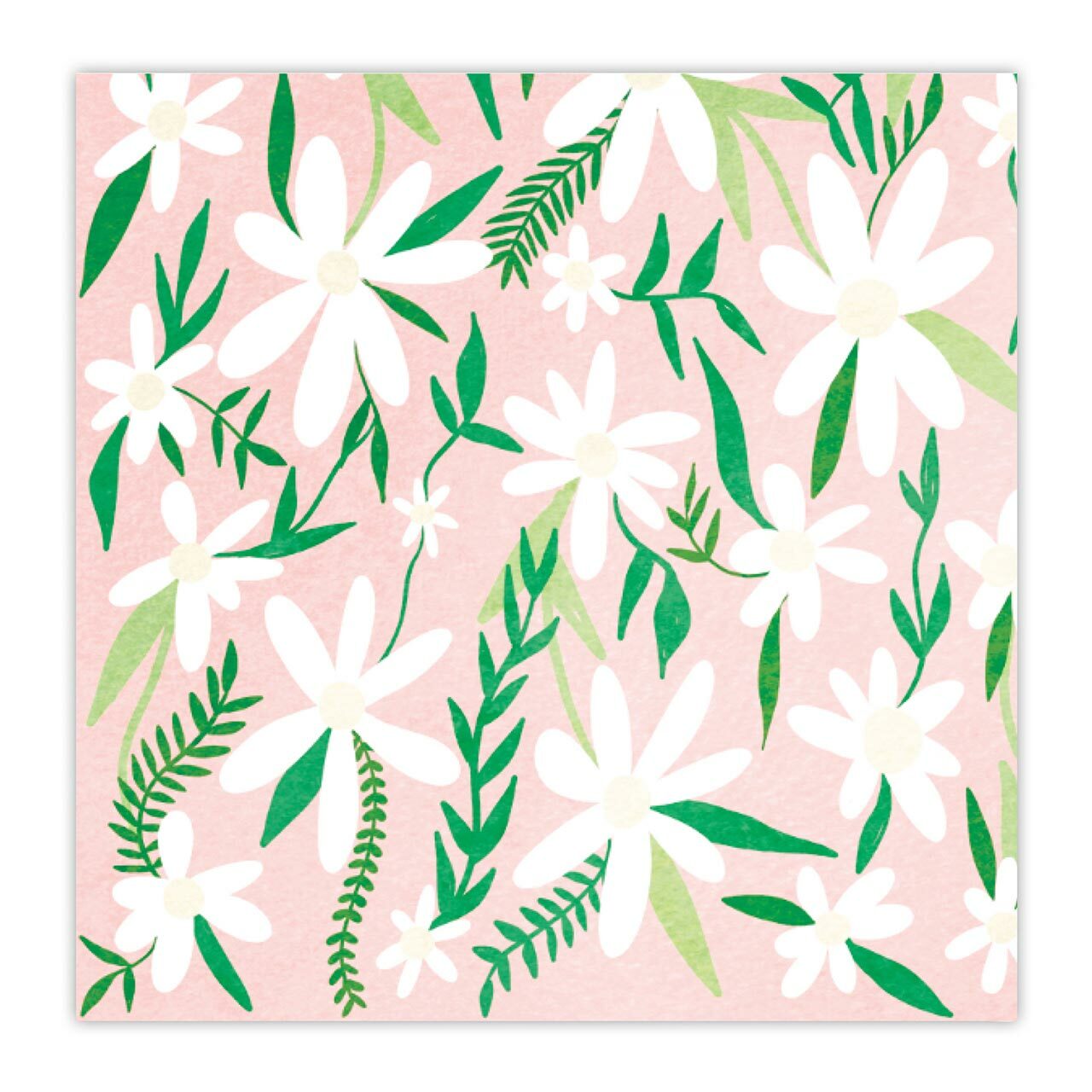Daisies Floral Party/Beverage/Cocktail Napkins | 5" Square