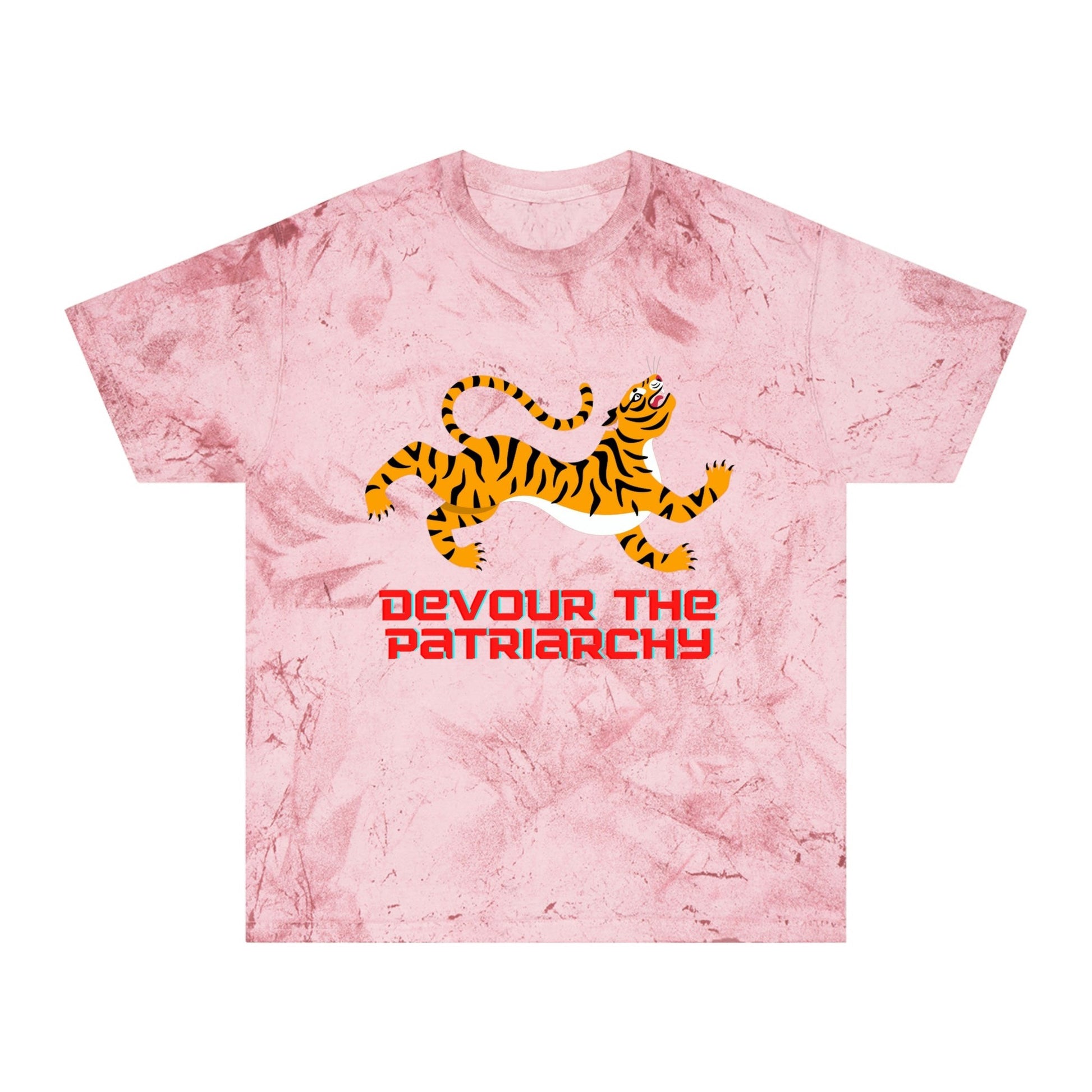 Devour the Patriarchy Feminist Tiger Unisex Color Blast T-Shirt