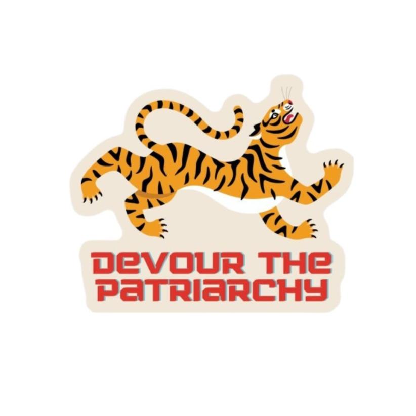 Devour the Patriarchy Feminist Vinyl Sticker 3in x 2.5in