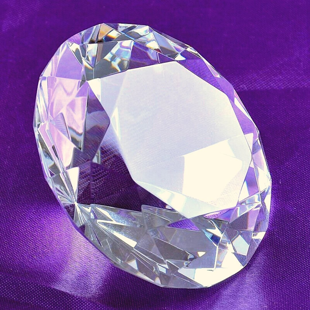 Diamond Bauble Paperweight | Cut Glass | 2.4" Diameter