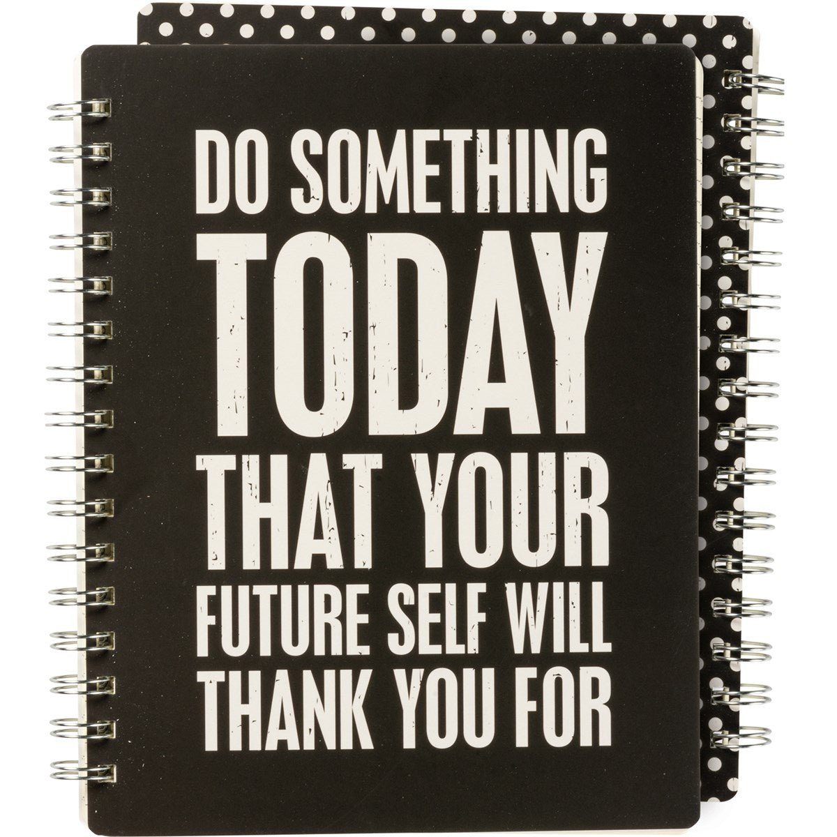 Do Something Today That Your Future Self Will Thank You For Spiral Notebook | Dot Print on Back Cover | 9" x 7" | 120 Lined Pages