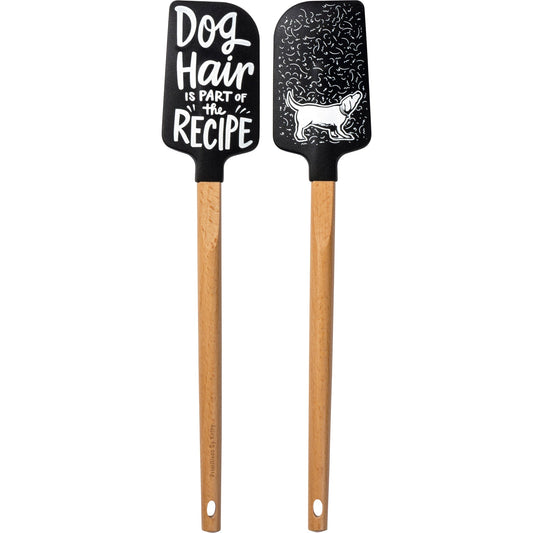 Dog Hair Is Part of The Recipe Spatula With A Wooden Handle