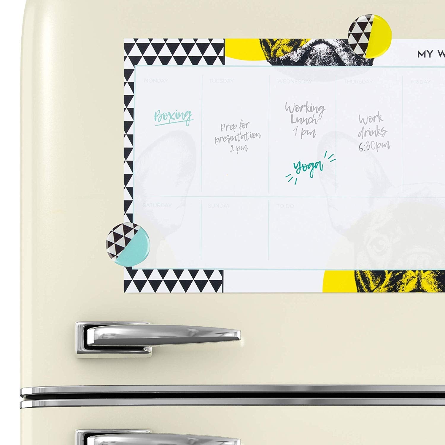 Dog Lover Weekly Planner Pad | Undated 52 Page Desk Organizer with 2 Magnets