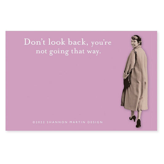 Don't Look Back You're Not Going That Way Sticky Notes in Purple