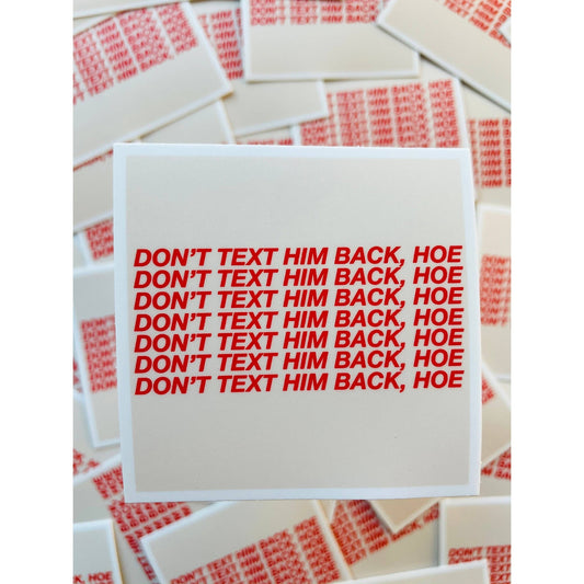 Don’t Text Him Back Hoe Die Cut Sticker