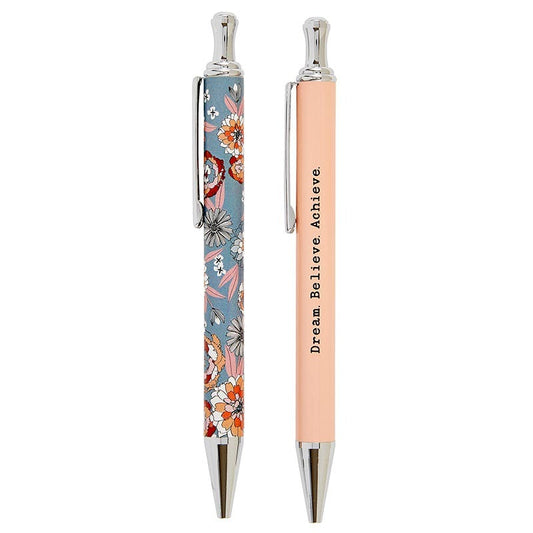 Dream Believe Achieve Pen Set of 2 | Giftable Pens in Box | Refillable
