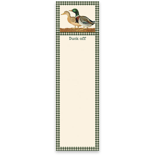 Duck Off List Notepad | 9.5" x 2.75" | Holds to Fridge with Strong Magnet