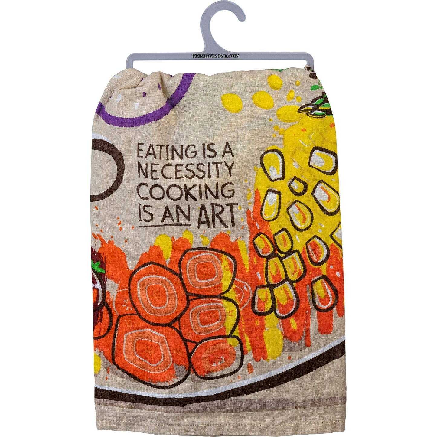 Eating Is A Necessity Cooking Is An Art Dish Cloth Towel | Novelty Silly Tea Towels | Cute Kitchen Hand Towel | 28" x 28"
