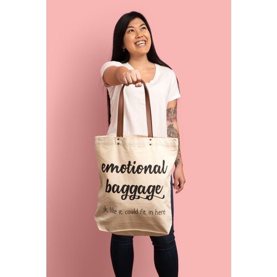 Emotional Baggage - JK, Like It Could Fit In Here Canvas Tote Bag | Vegan Leather Handles