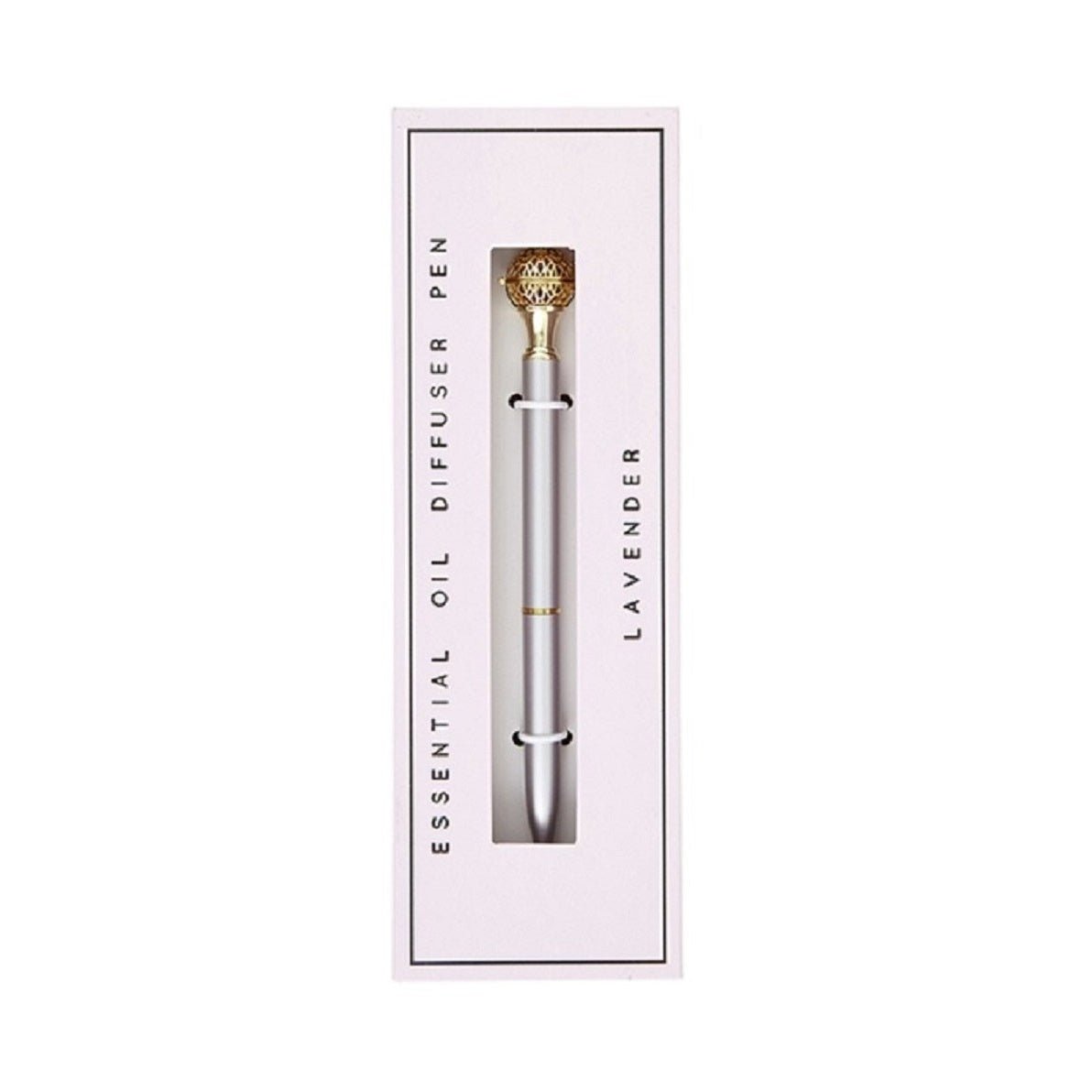 Essential Oil Diffuser Pen in Lavender | Includes 1 ml of Essential Oil and 2 Lava Beads | Refillable