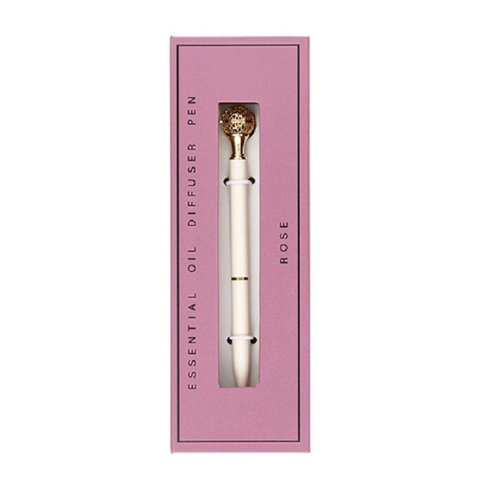 Essential Oil Diffuser Pen in Rose | Includes 1 ml of Essential Oil and 2 Lava Beads | Refillable