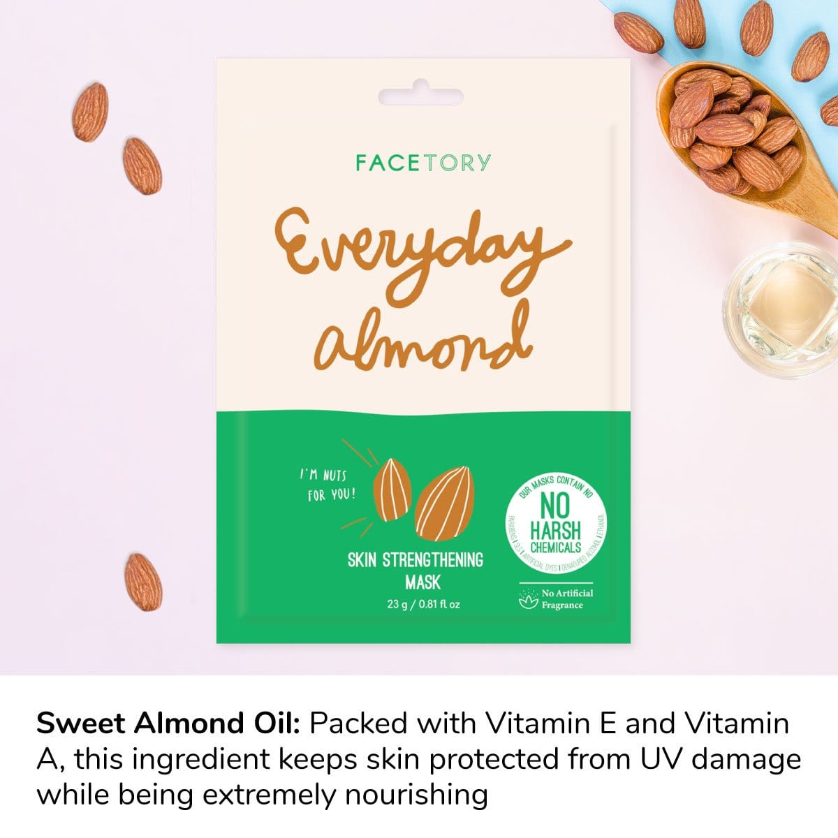 Everyday Almond Skin Strengthening Sheet Mask | Skin Care Sheet Mask | Made in South Korea