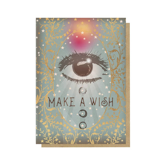 Eye Wish Greeting Card | Screen Printed with Gold Foil Details