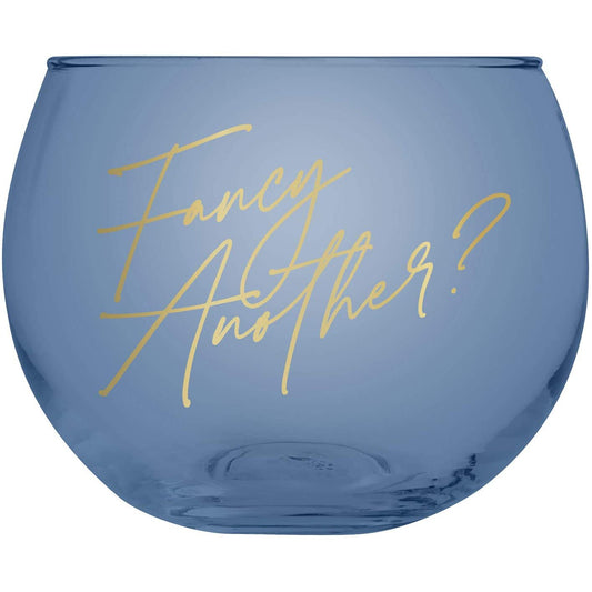 Fancy Another Roly Poly Blue Tinted Glass | 13 oz.