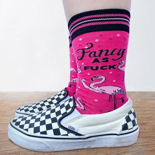 Fancy As Fuck Pink Flamingo Crew Socks
