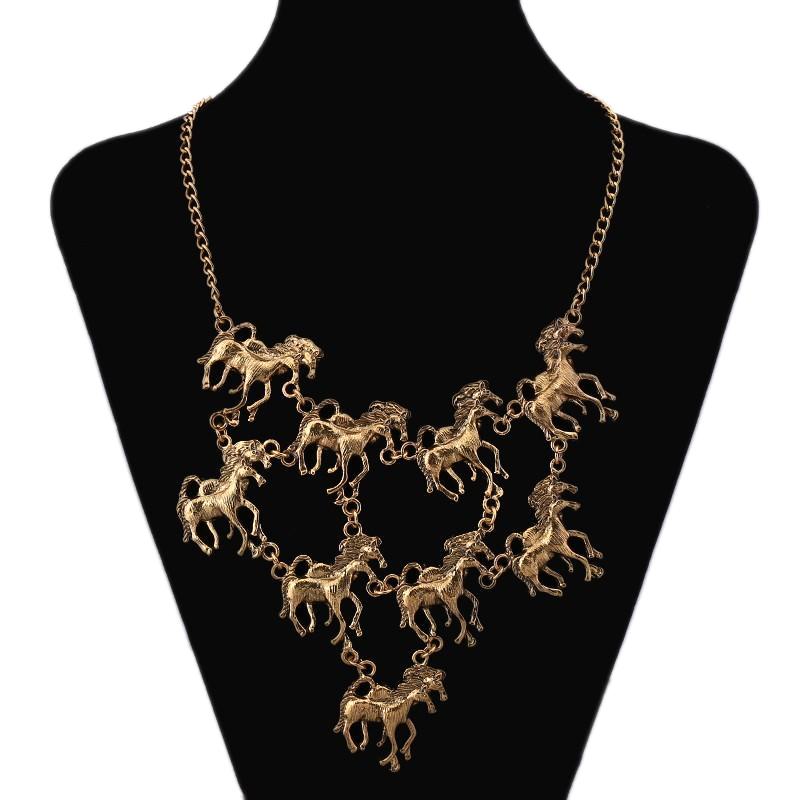 F*ck Yeah Horses Statement Necklace in Gold