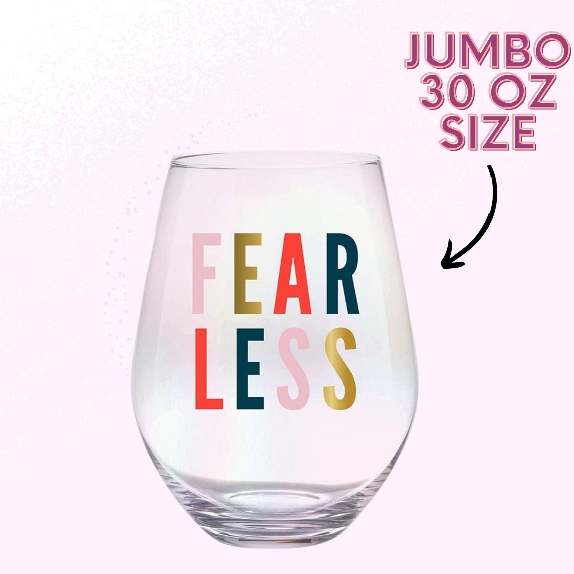 Fearless Jumbo Stemless Wine Glass in Iridescent | 30 Oz. | Holds an Entire Bottle of Wine