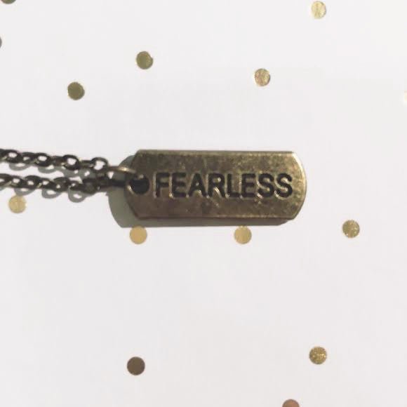 Fearless Necklace in Dark Brass Color