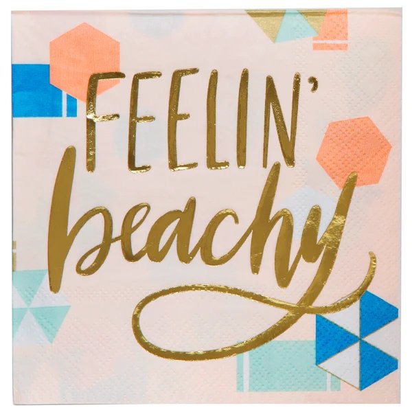 Feelin' Beachy Foil Party/Beverage/Cocktail Napkins | 9.75" square