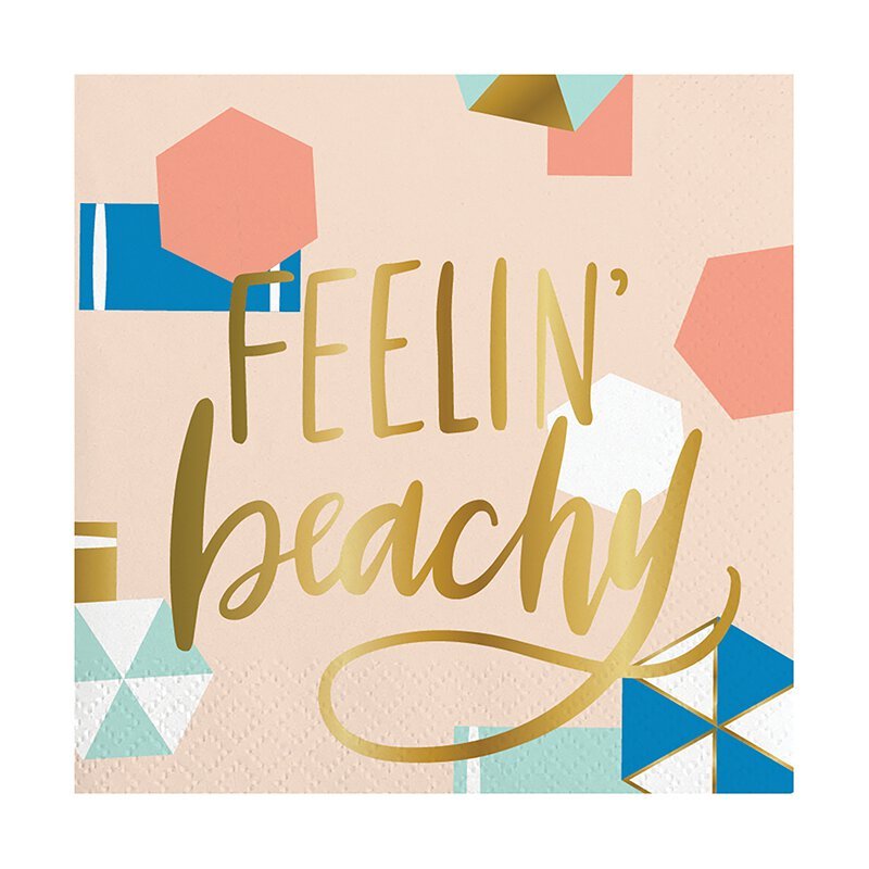 Feelin' Beachy Foil Party/Beverage/Cocktail Napkins | 9.75" square