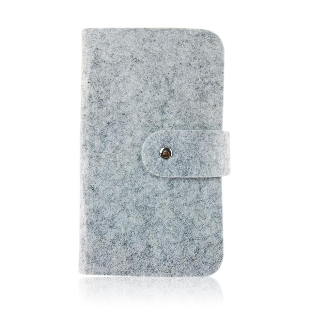 Felt Business Card Holder in Gray