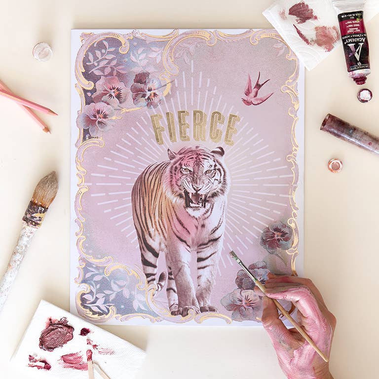 Fierce 11" x 14" Art Print | Pre-Hung with Silk Ribbon for Easy Hanging