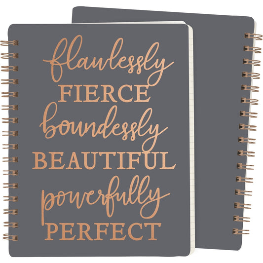 Flawlessly Fierce Spiral Notebook | Foil Lettering | 5.75" x 7.50" | 120 Lined Pages