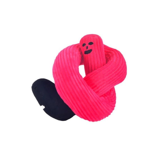Friendly Door Snake Draft Blocker or Toy x David Shrigley | Pink Corduroy Serpent