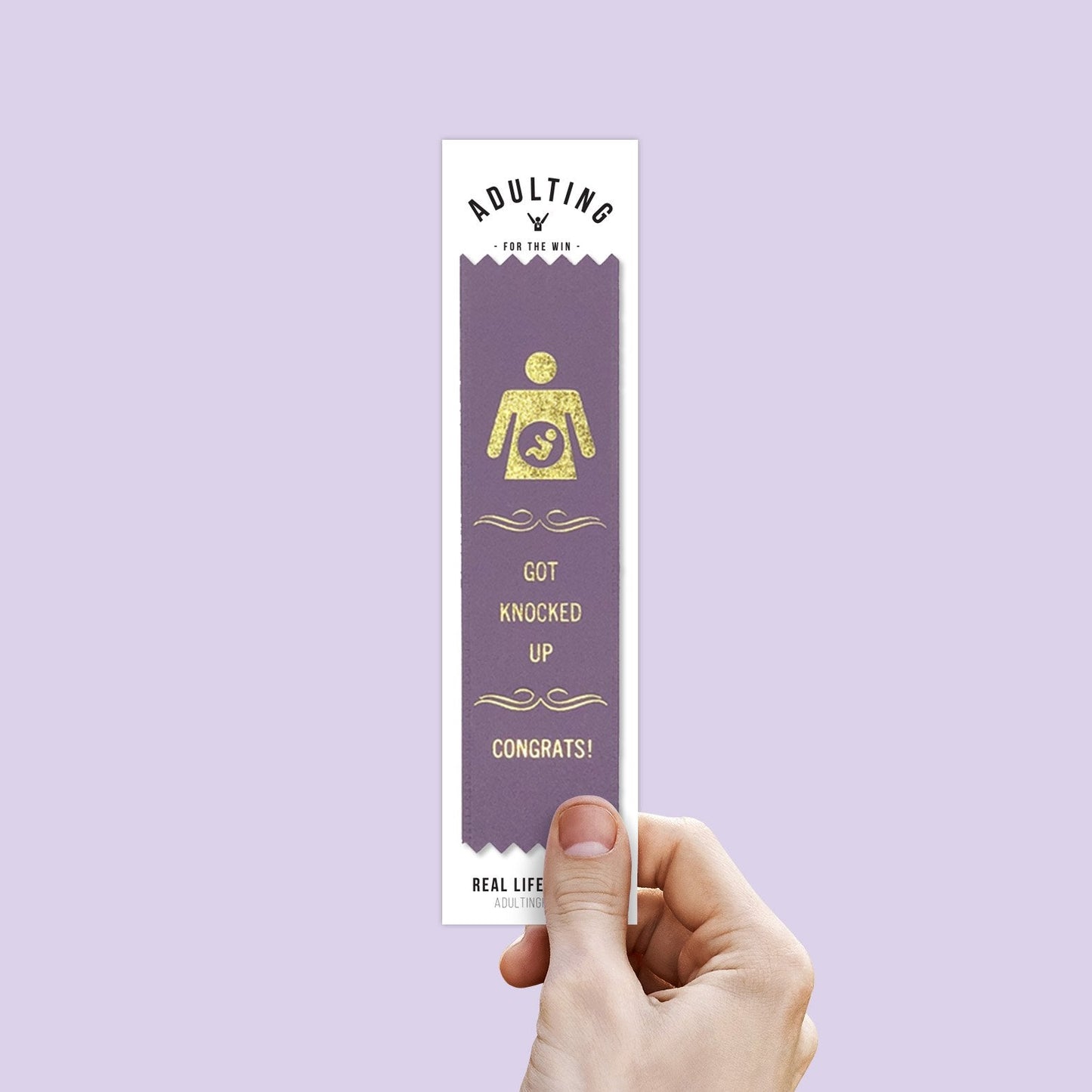 Got Knocked Up Congrats Adulting Award Ribbon on Gift Card