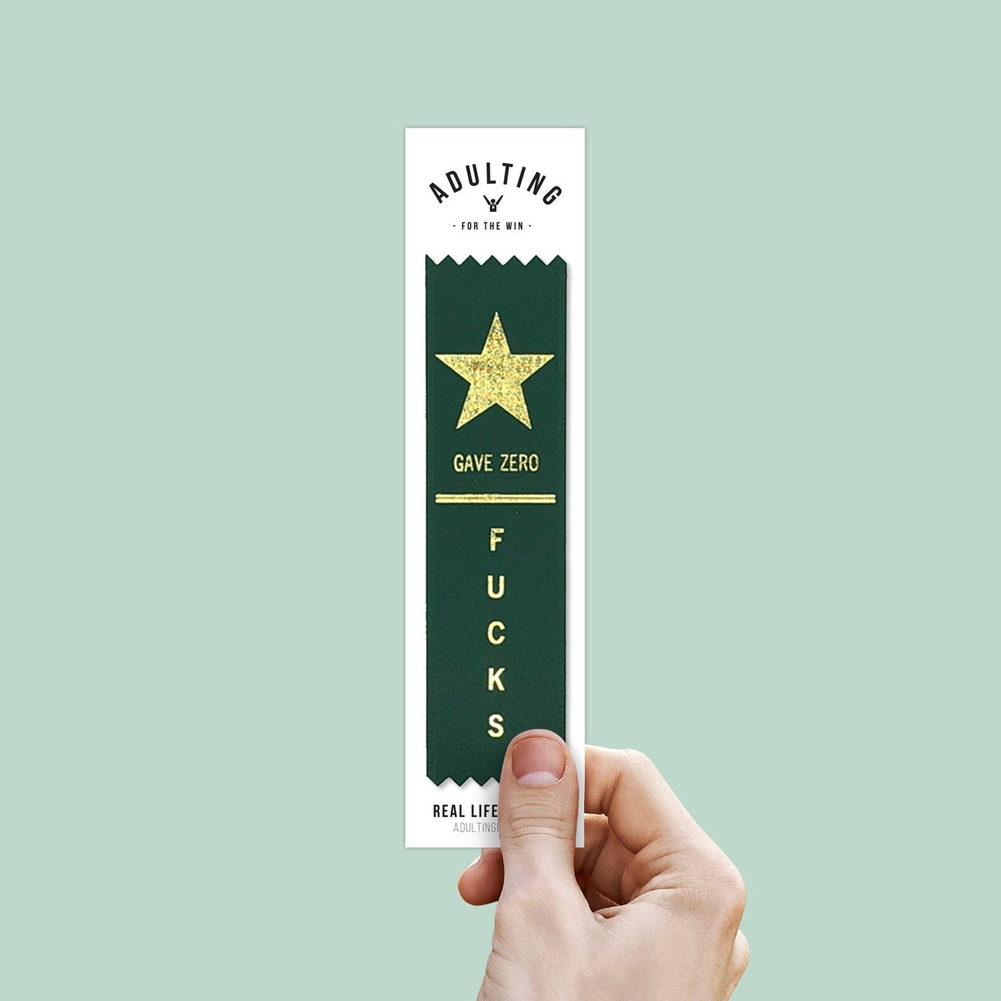 Gave Zero Fucks Adulting Award Ribbon on Gift Card