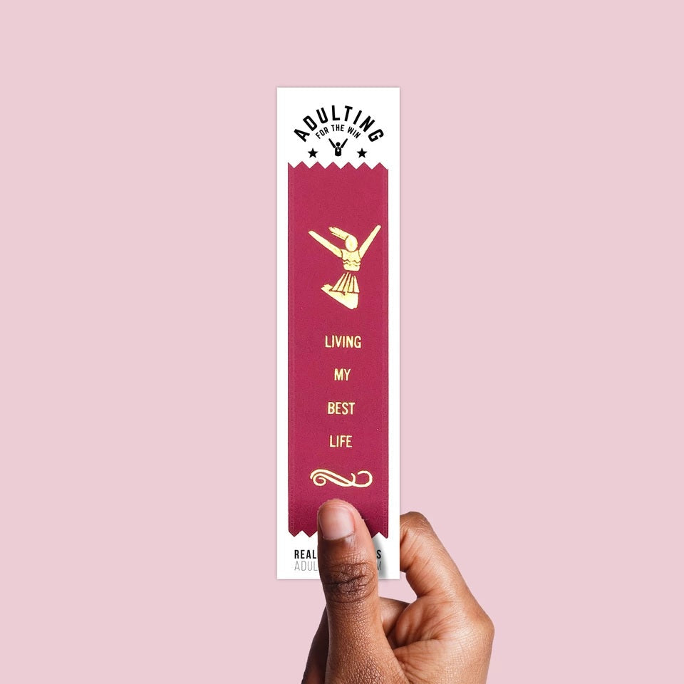 Living My Best Life Adulting Award Ribbon on Gift Card