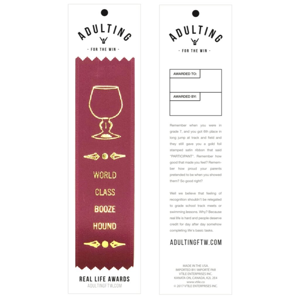 Booze Hound Prize Award Ribbon on Gift Card