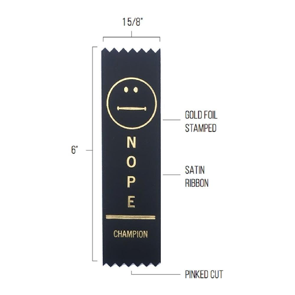 Nope Champion Award Ribbon on Gift Card