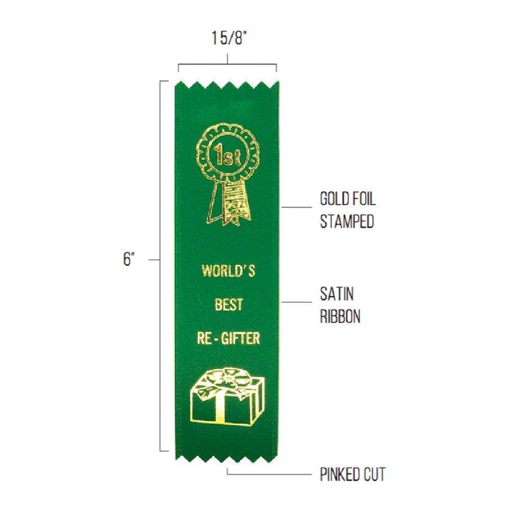 World's Best Re-Gifter Award Ribbon on Gift Card