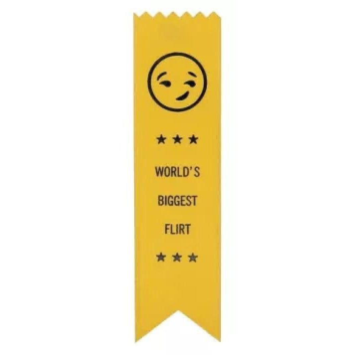 World's Biggest Flirt Adulting Award Ribbon on Gift Card