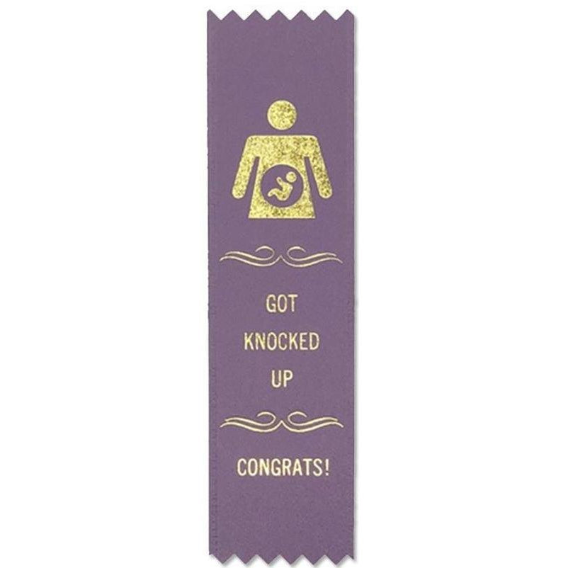 Got Knocked Up Congrats Adulting Award Ribbon on Gift Card