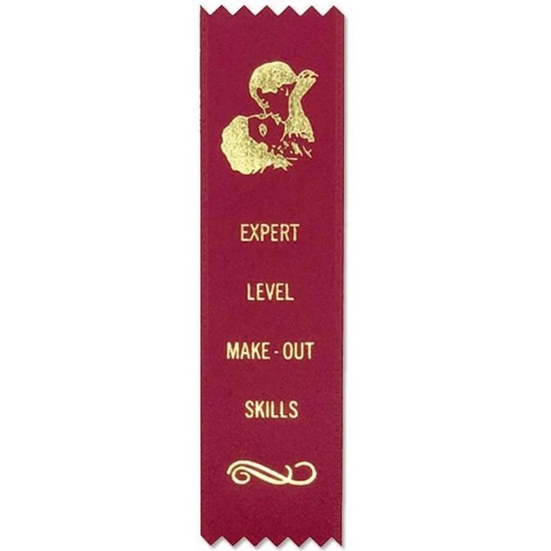 Expert Level Make-out Skills Adulting Award Ribbon on Gift Card