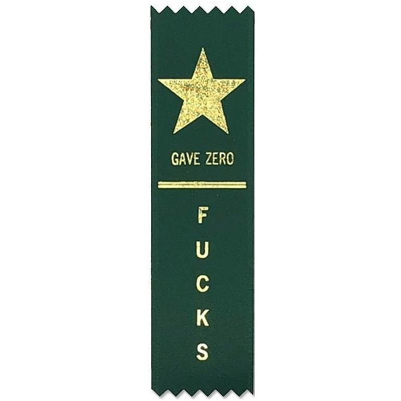 Gave Zero Fucks Adulting Award Ribbon on Gift Card