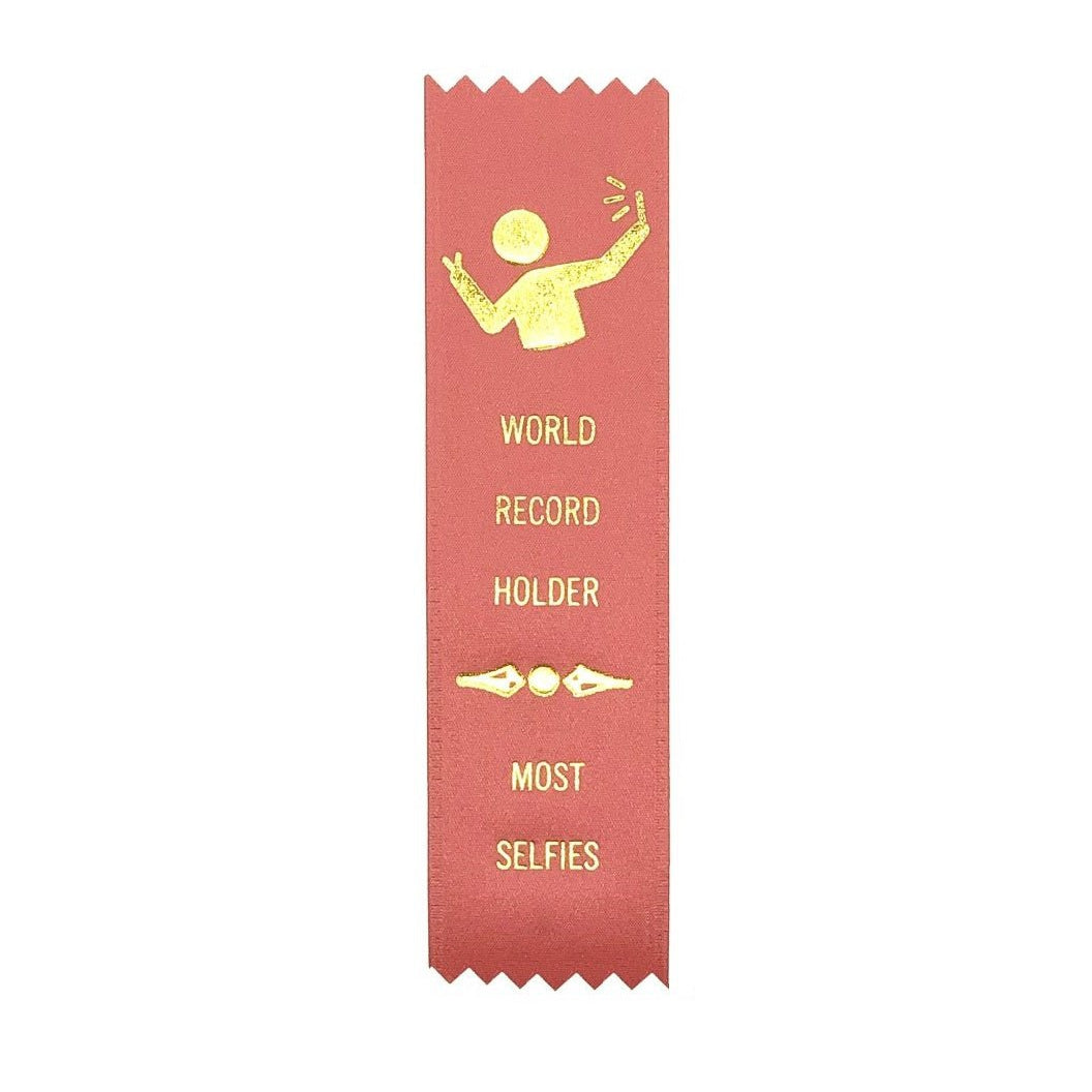 World Record Holder Most Selfies Adulting Award Ribbon on Gift Card