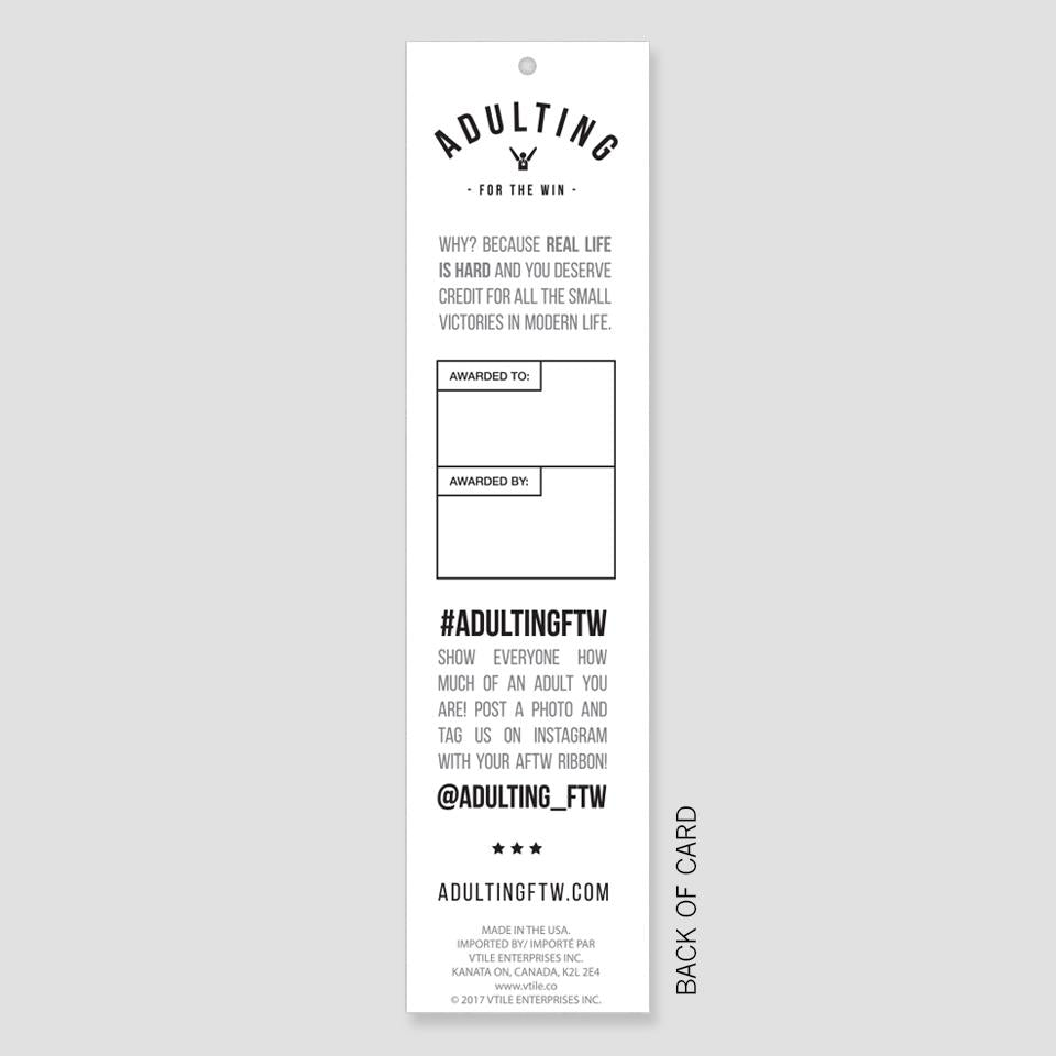 Addicted To Amazon Adulting Award Ribbon on Gift Card