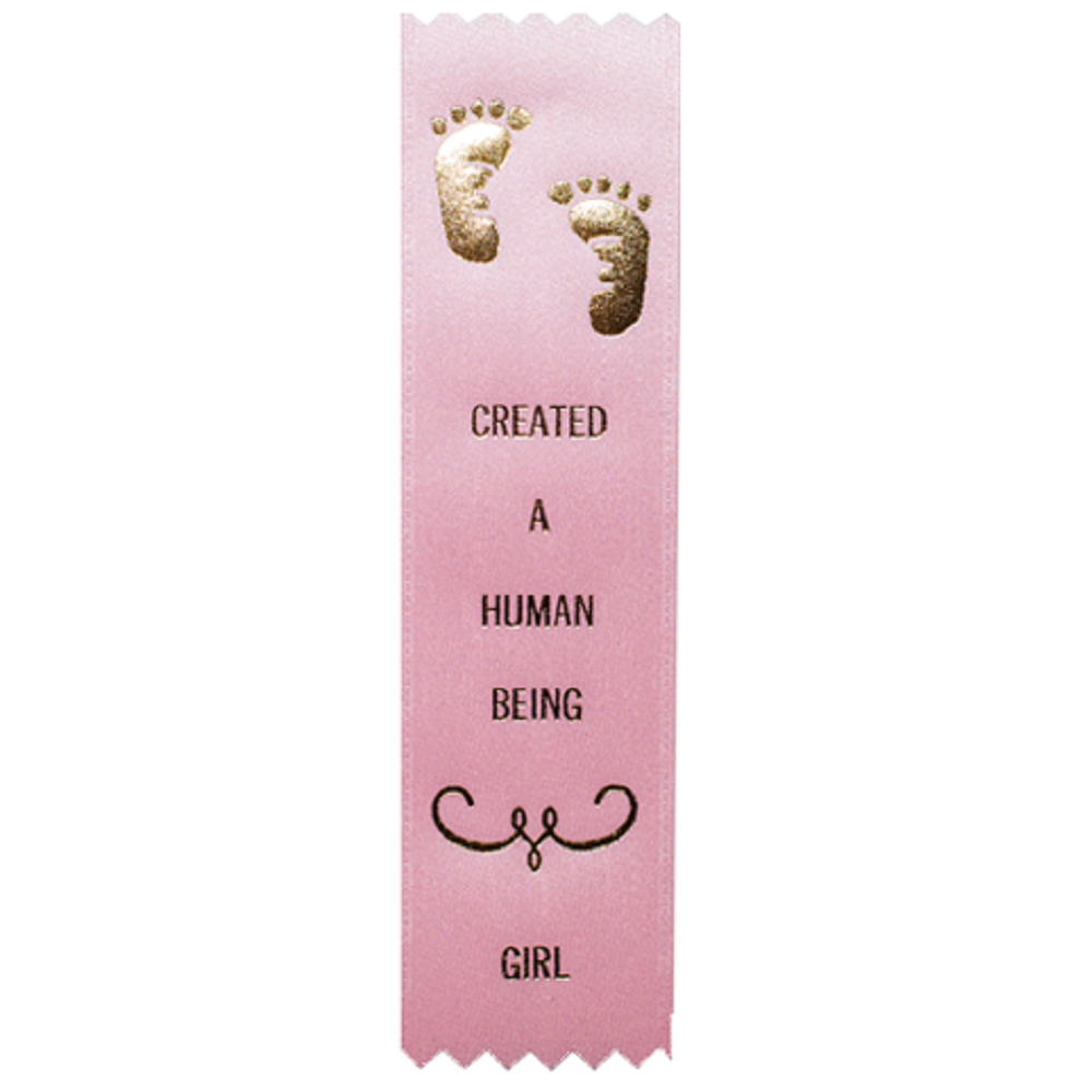 Created A Human Being Award Ribbon on Gift Card (Pink)
