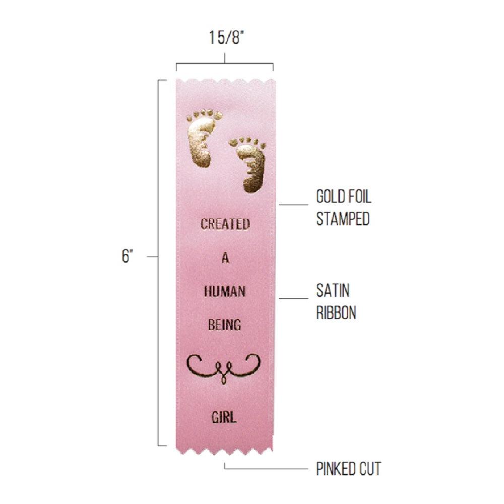 Created A Human Being Award Ribbon on Gift Card (Pink)