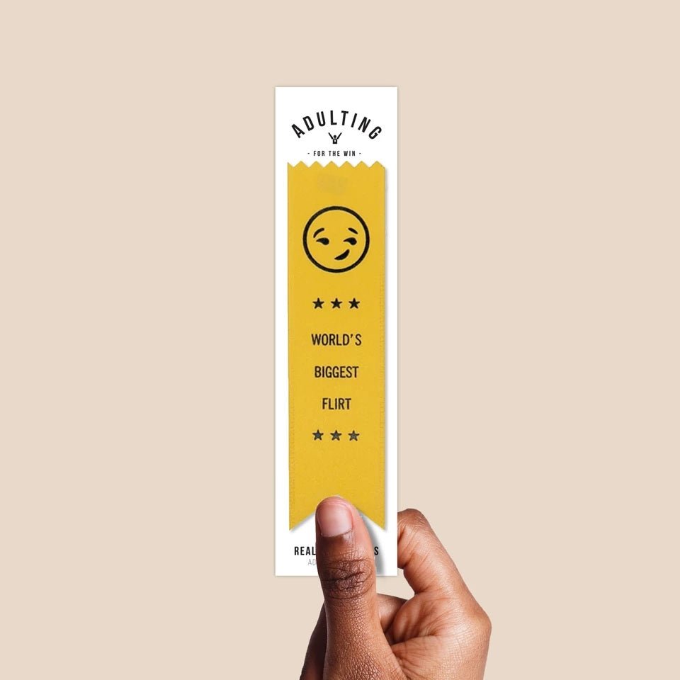 World's Biggest Flirt Adulting Award Ribbon on Gift Card