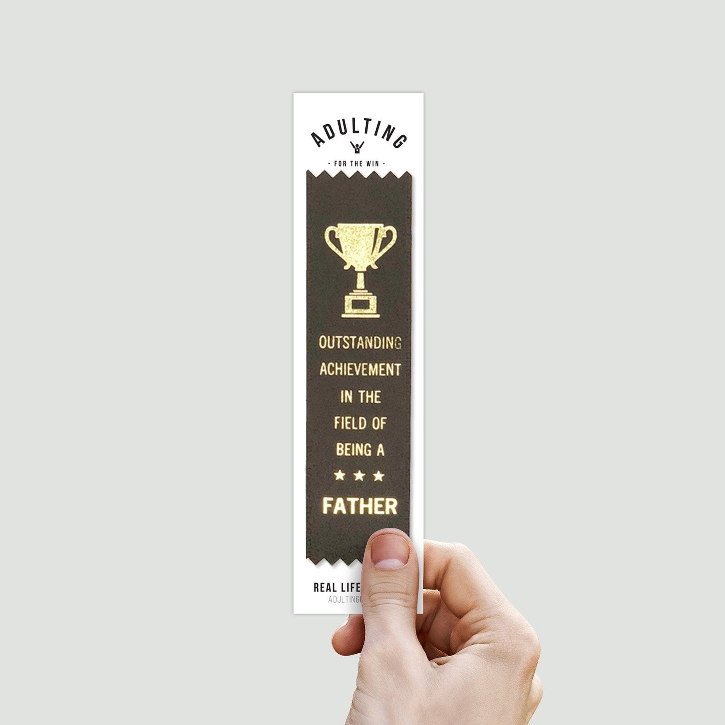 Outstanding Achievement In The Field Of Being A Father Adulting Award Ribbon on Gift Card