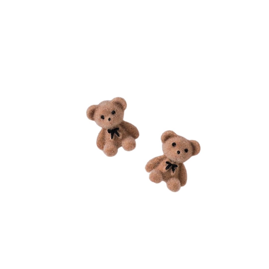 Fuzzy Wuzzy 3-D Teddy Bear Earrings (3 Color Options)