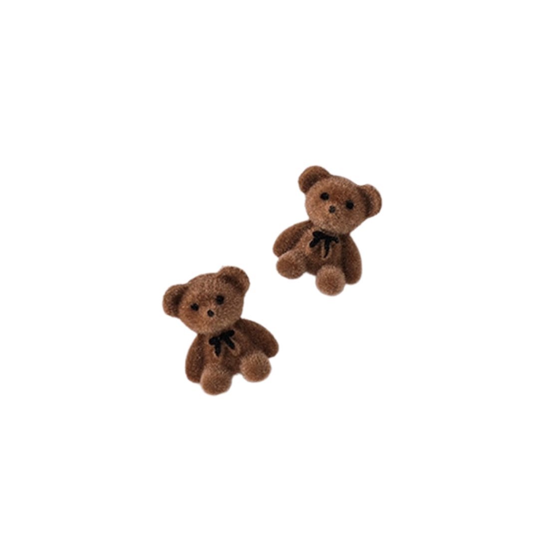 Fuzzy Wuzzy 3-D Teddy Bear Earrings (3 Color Options)