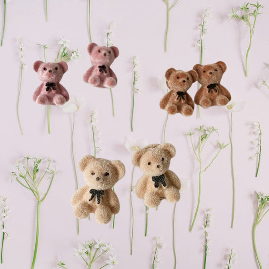 Fuzzy Wuzzy 3-D Teddy Bear Earrings (3 Color Options)